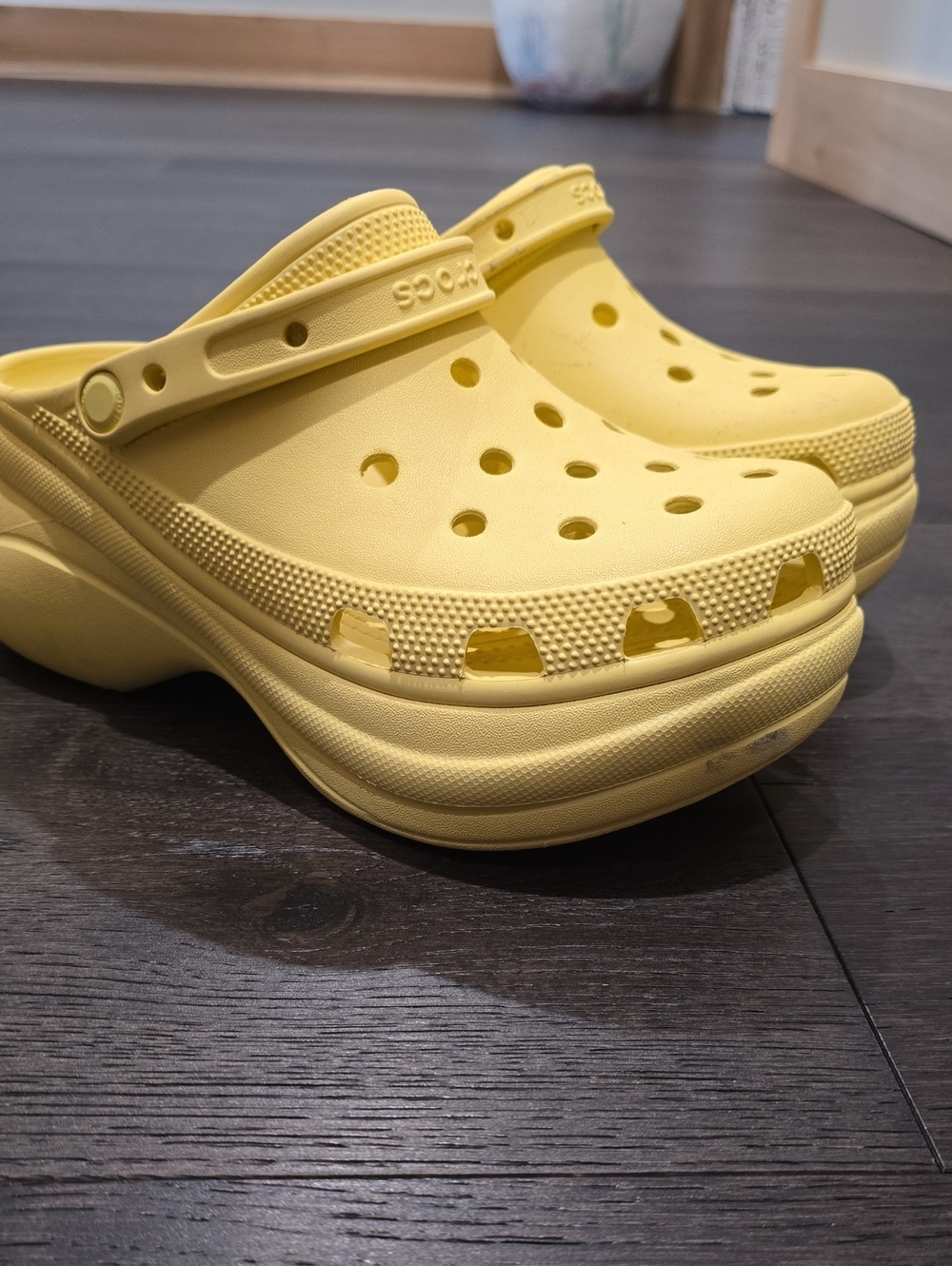 Womens Yellow Platform Crocs